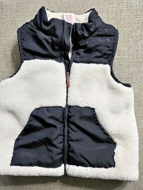 Tommy Bahama Kids Sherpa Fleece Vest Black White Size 3T